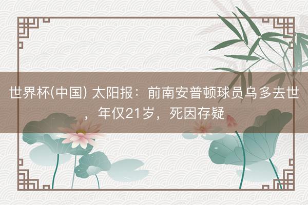 世界杯(中国) 太阳报:前南安普顿球员乌多去世,年仅21岁,死因存疑