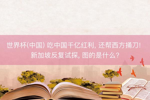世界杯(中国) 吃中国千亿红利， 还帮西方捅刀! 新加坡反复试探， 图的是什么?