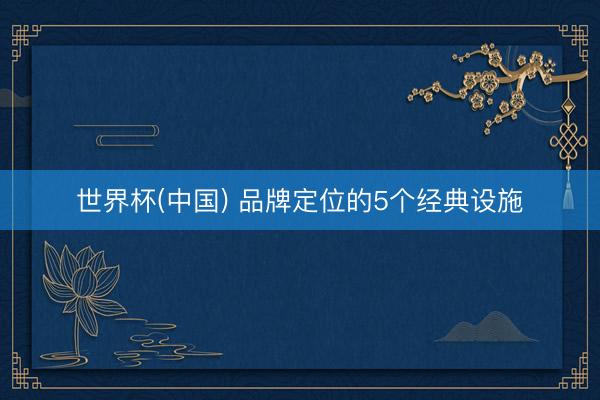 世界杯(中国) 品牌定位的5个经典设施